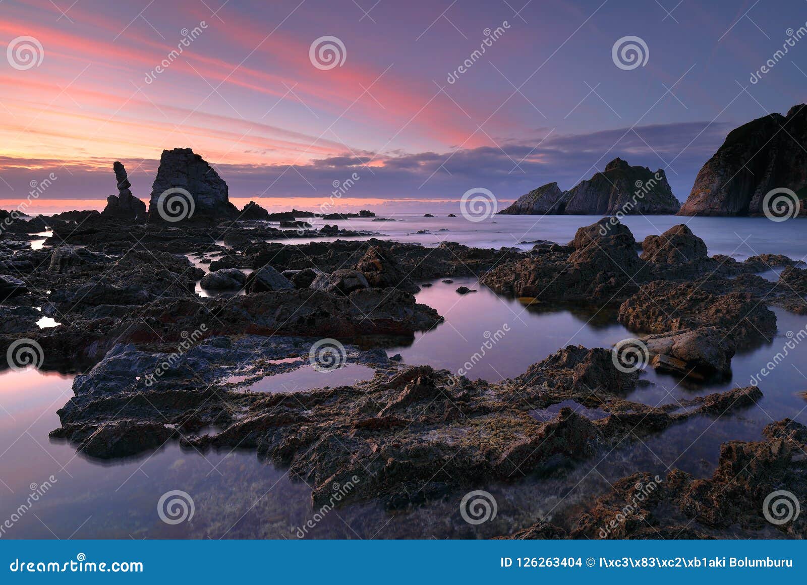 amazing sunset over silencio beach asturias