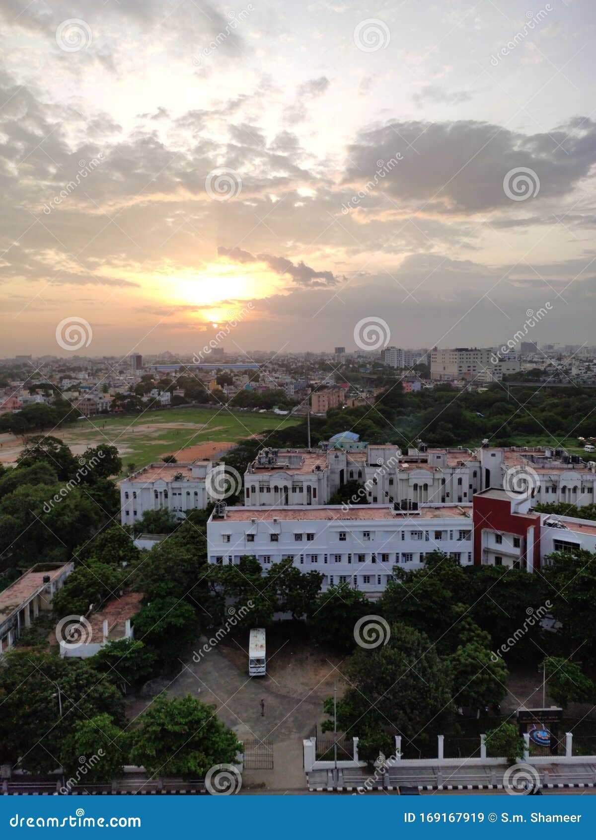 Amazing Sunset View from Light House Chennai Editorial Stock Image