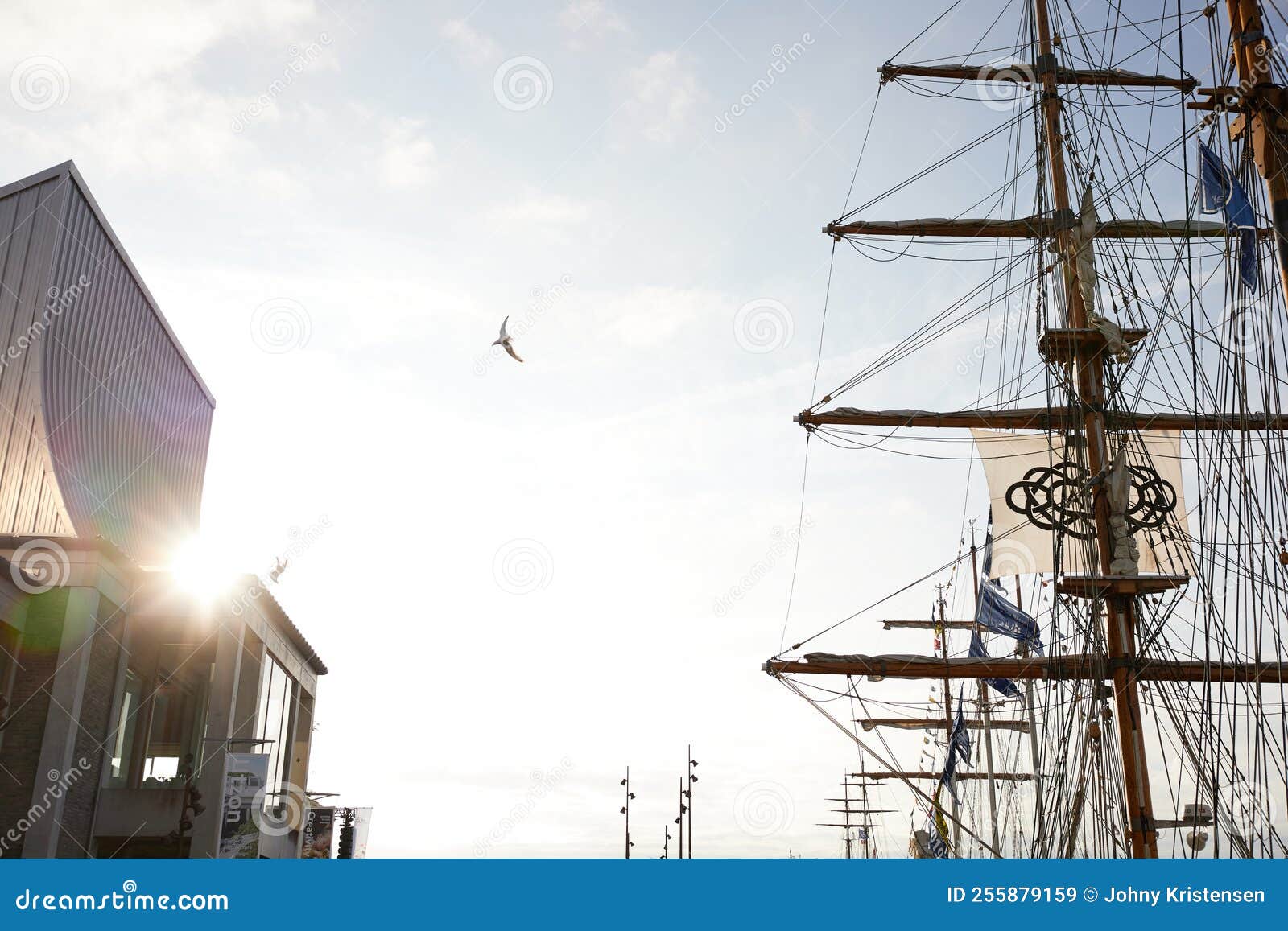 Amazing Tall Ships from Tall Ship Race with Sunset Editorial Stock