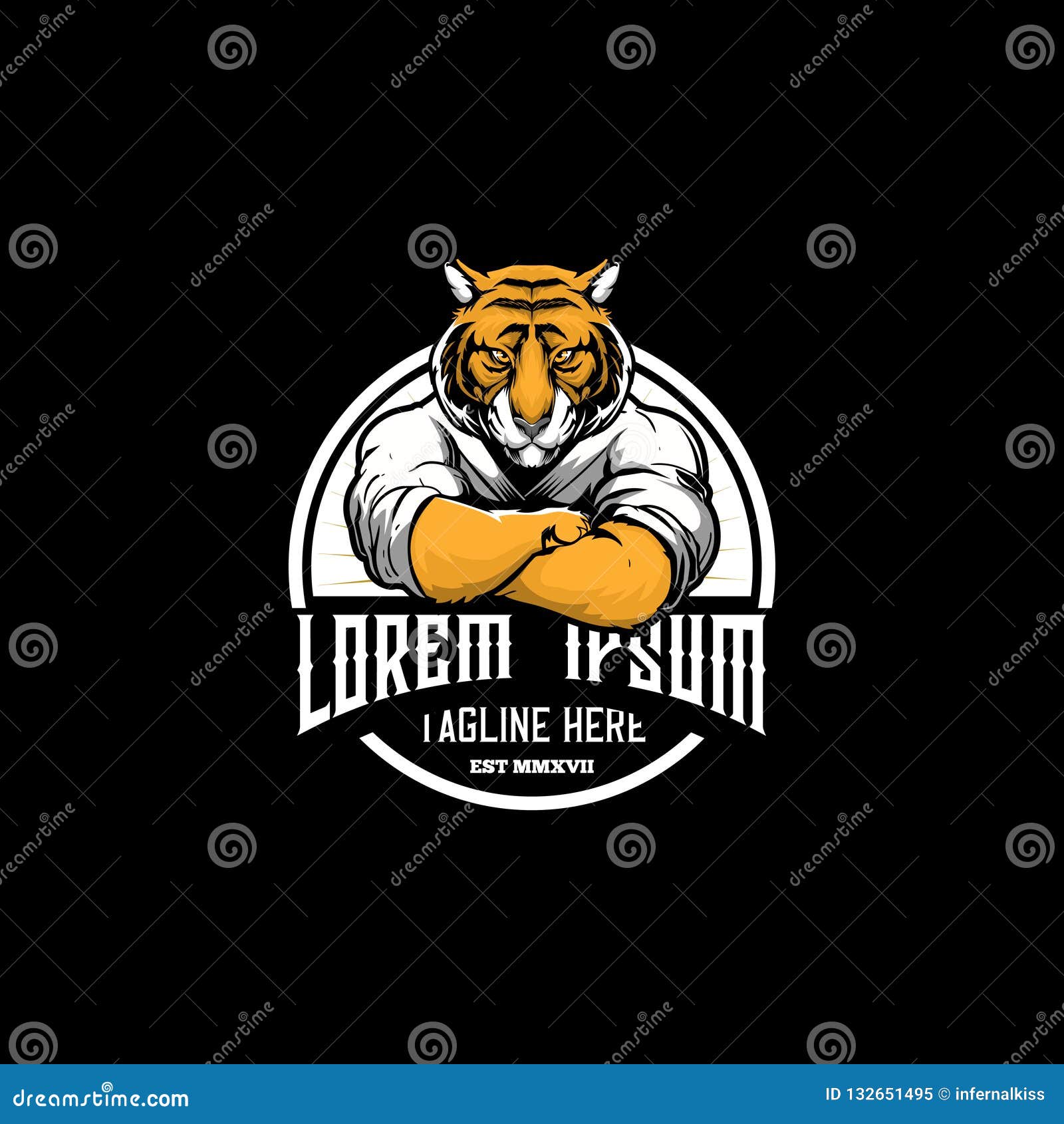 Amazing and Unique Tiger Cartoon Martial Arts Athletes Round Emblem Logo  Vector Template Stock Vector - Illustration of business, emblem: 132651495