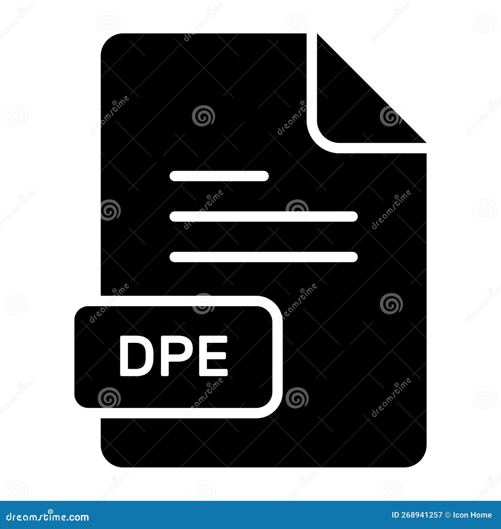 an amazing  icon of dpe file, editable 