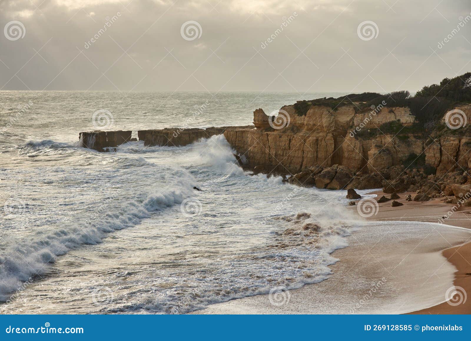 The Cliffs of Praia Do Castelo Beach Near Albufeira Stock Image Image