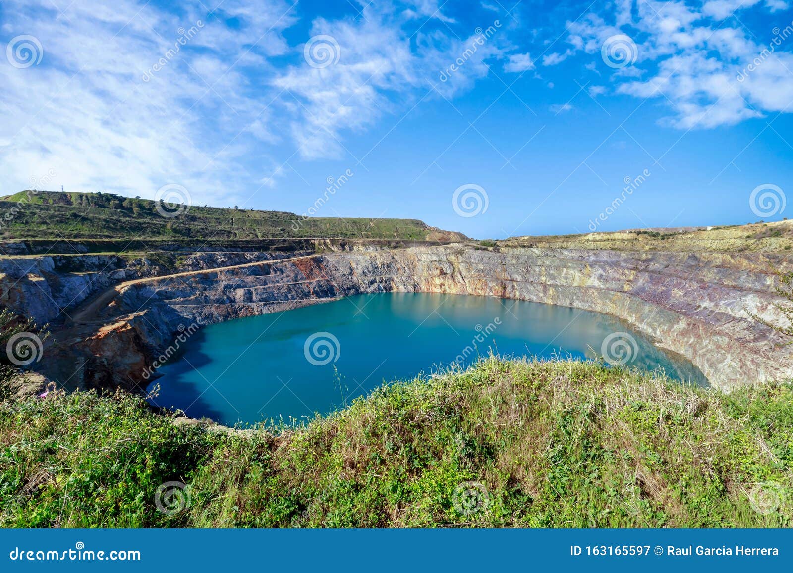 Amazing View of Open Pit Mining on Blue Sky Stock Image Image of