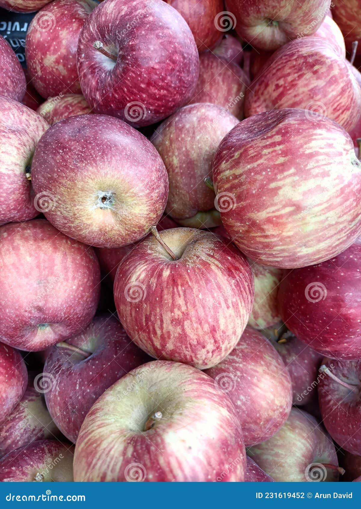 Amazing View of the Red Apple in the Market Stock Photo Image of