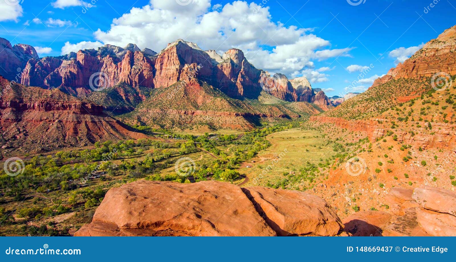 Amazing View Of Watchman Trail Zion National Park Utah Stock Image