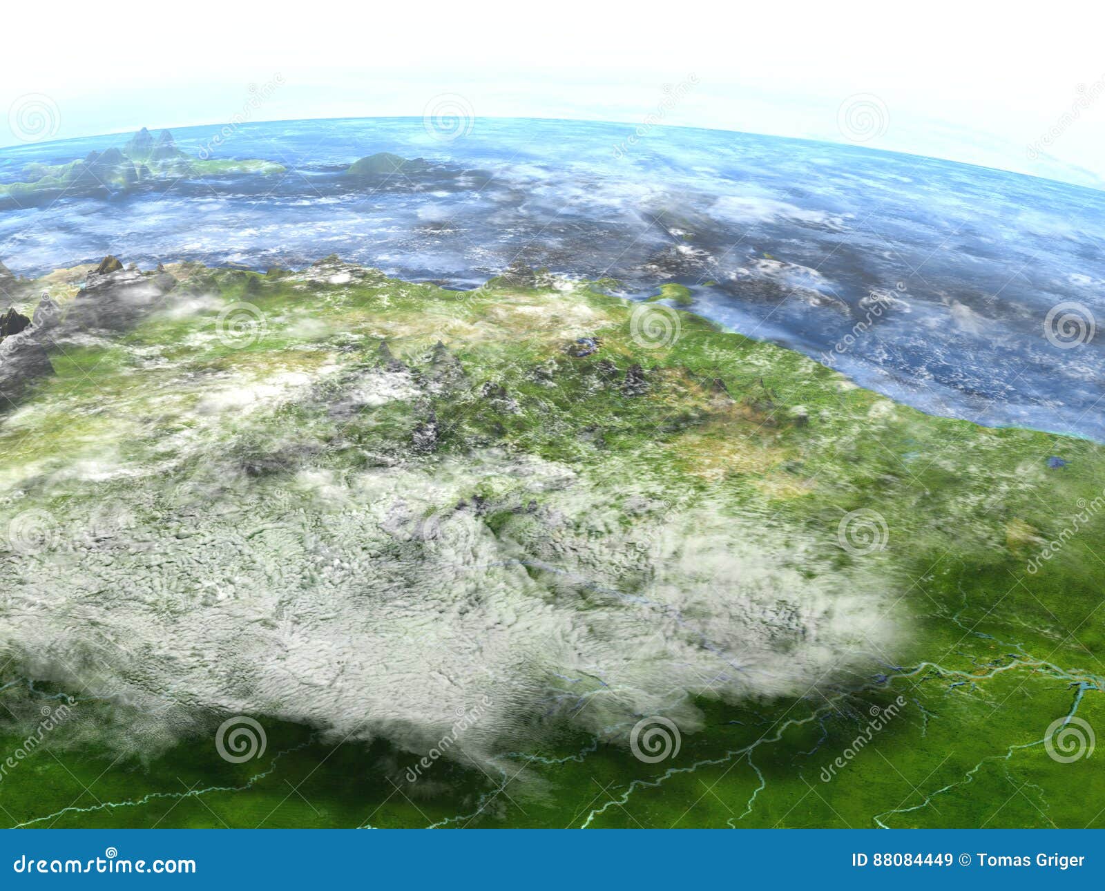 Amazon Delta On Earth Visible Ocean Floor Stock Illustration