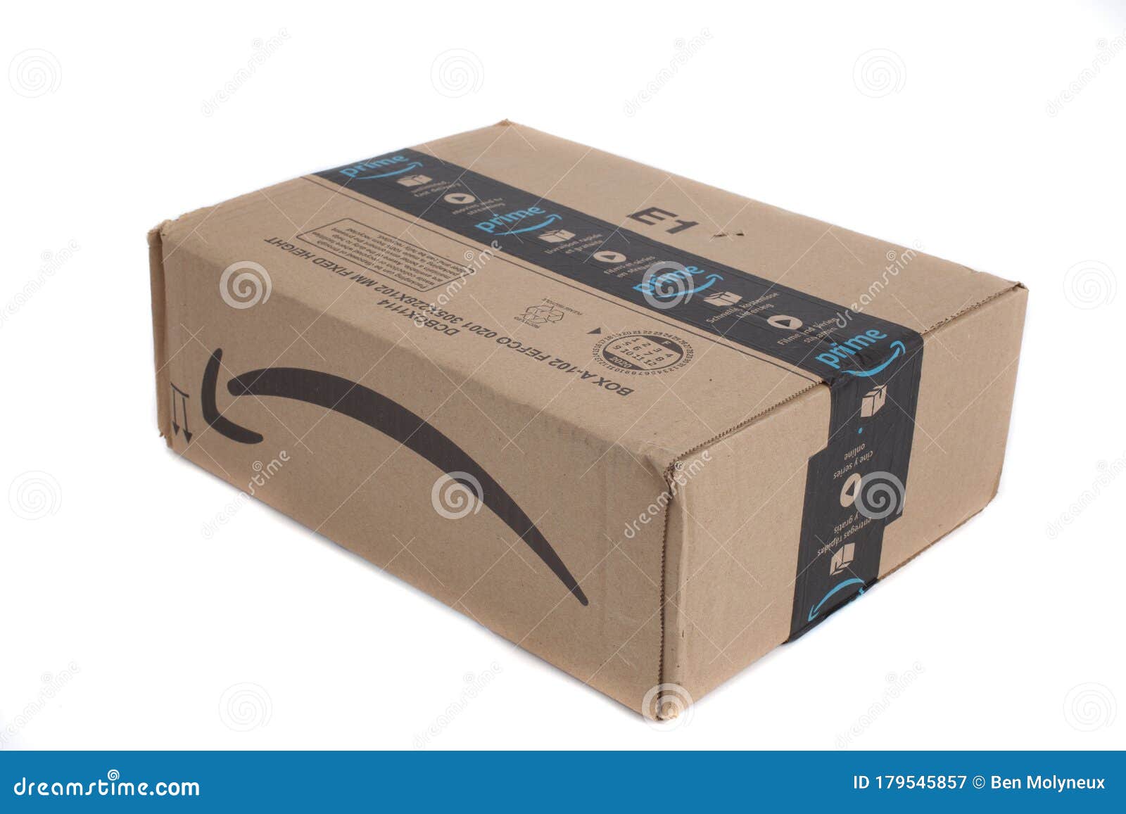 Prime Cardboard Box Open Wrapping Paper Isolated White