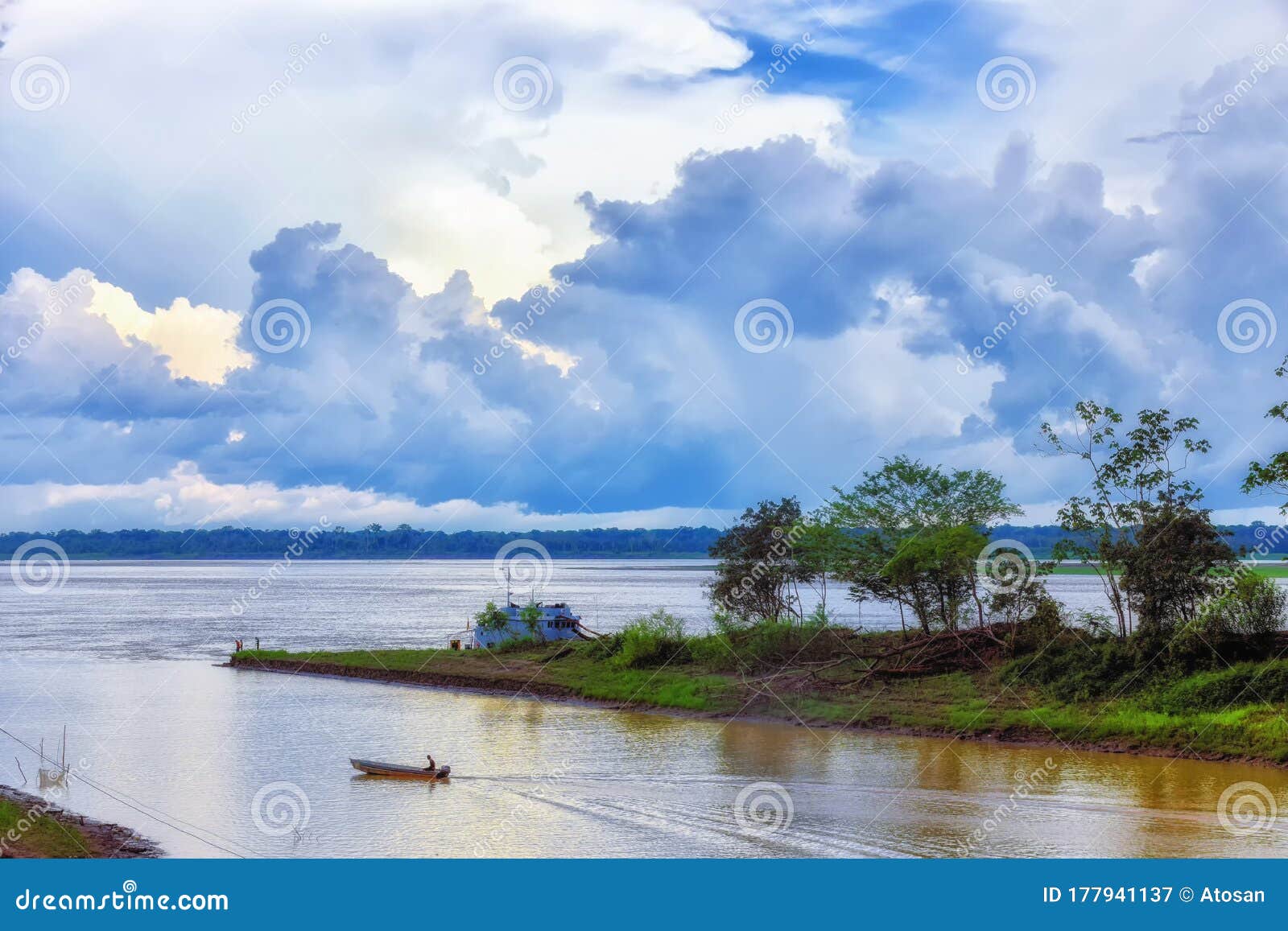 amazon river in leticia, colombia