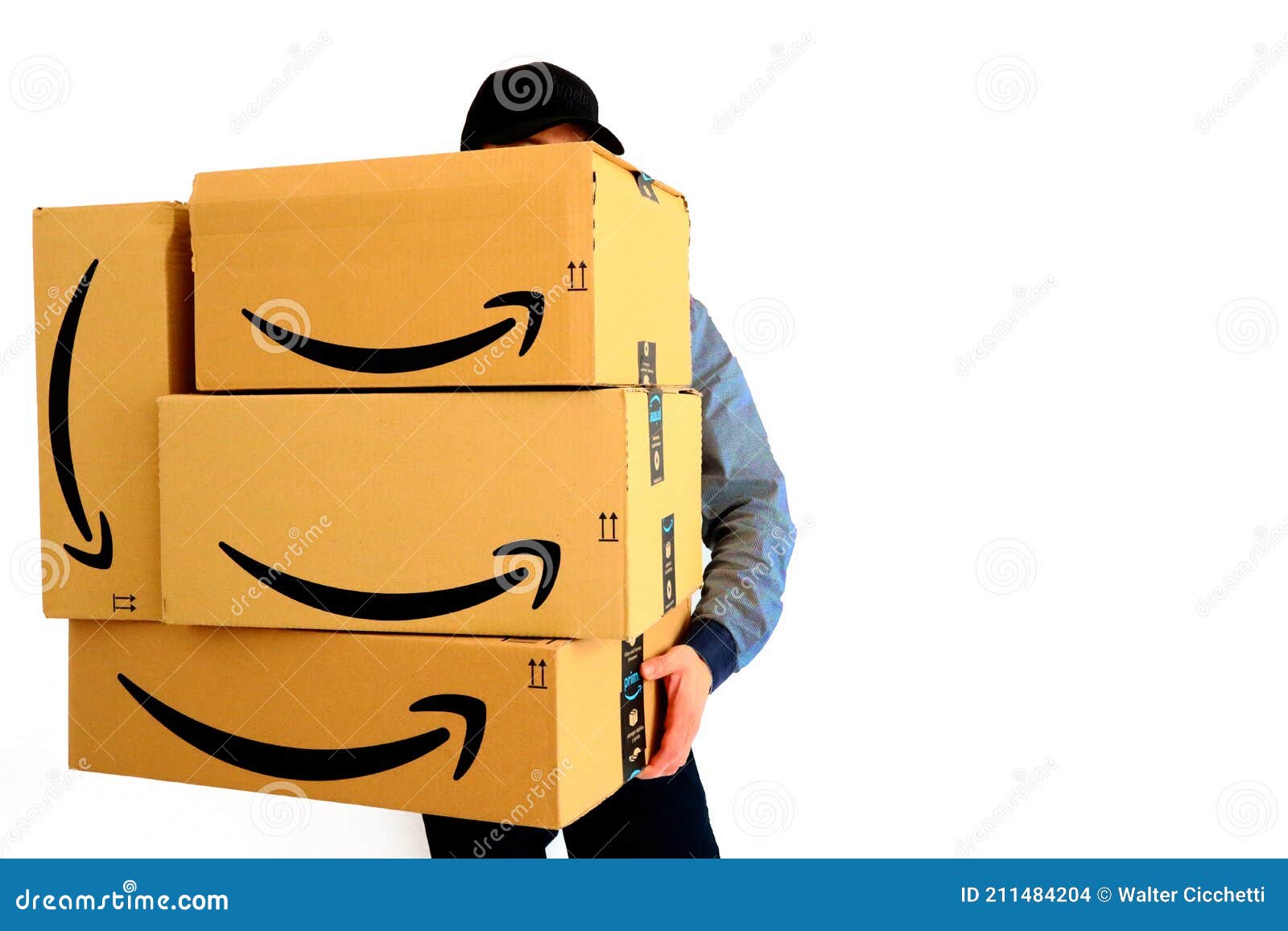 AMAZON Shipping Cardboard Boxes Editorial Stock Image Image of