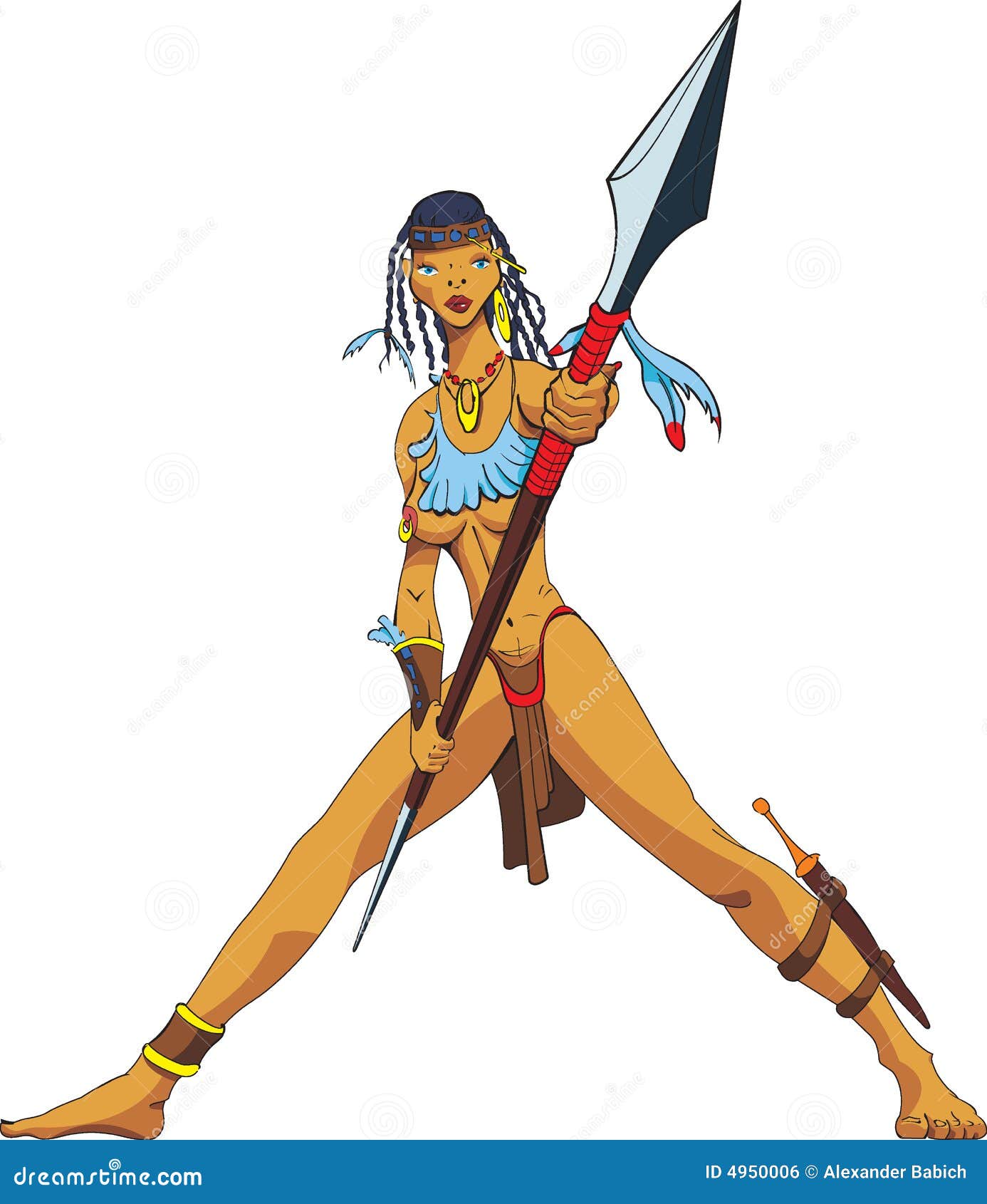 Amazon With A Spear Royalty Free Stock Image Image 4950006