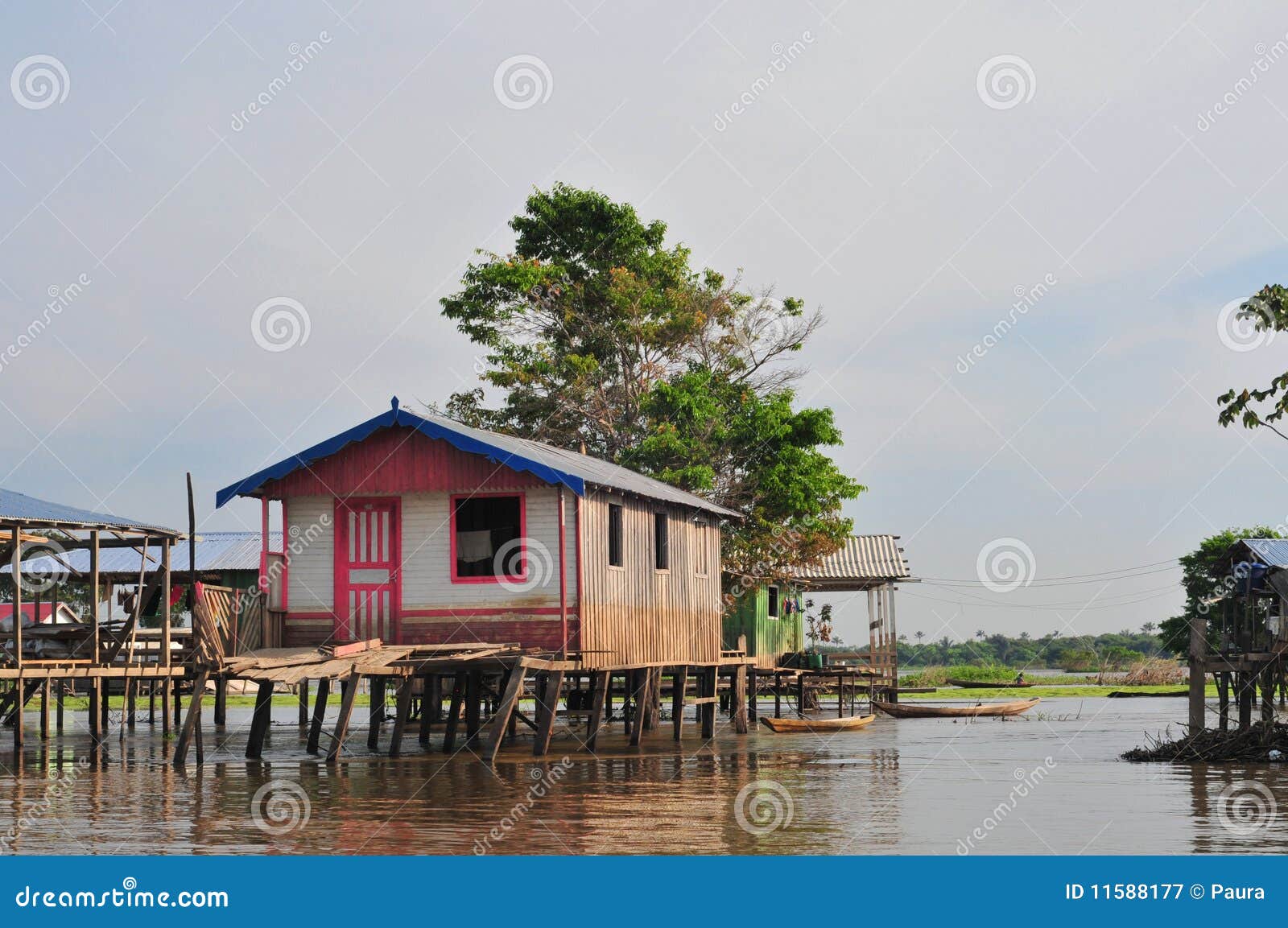 Amazon Typical Stilt House (the Amazonia) Stock Image Image of