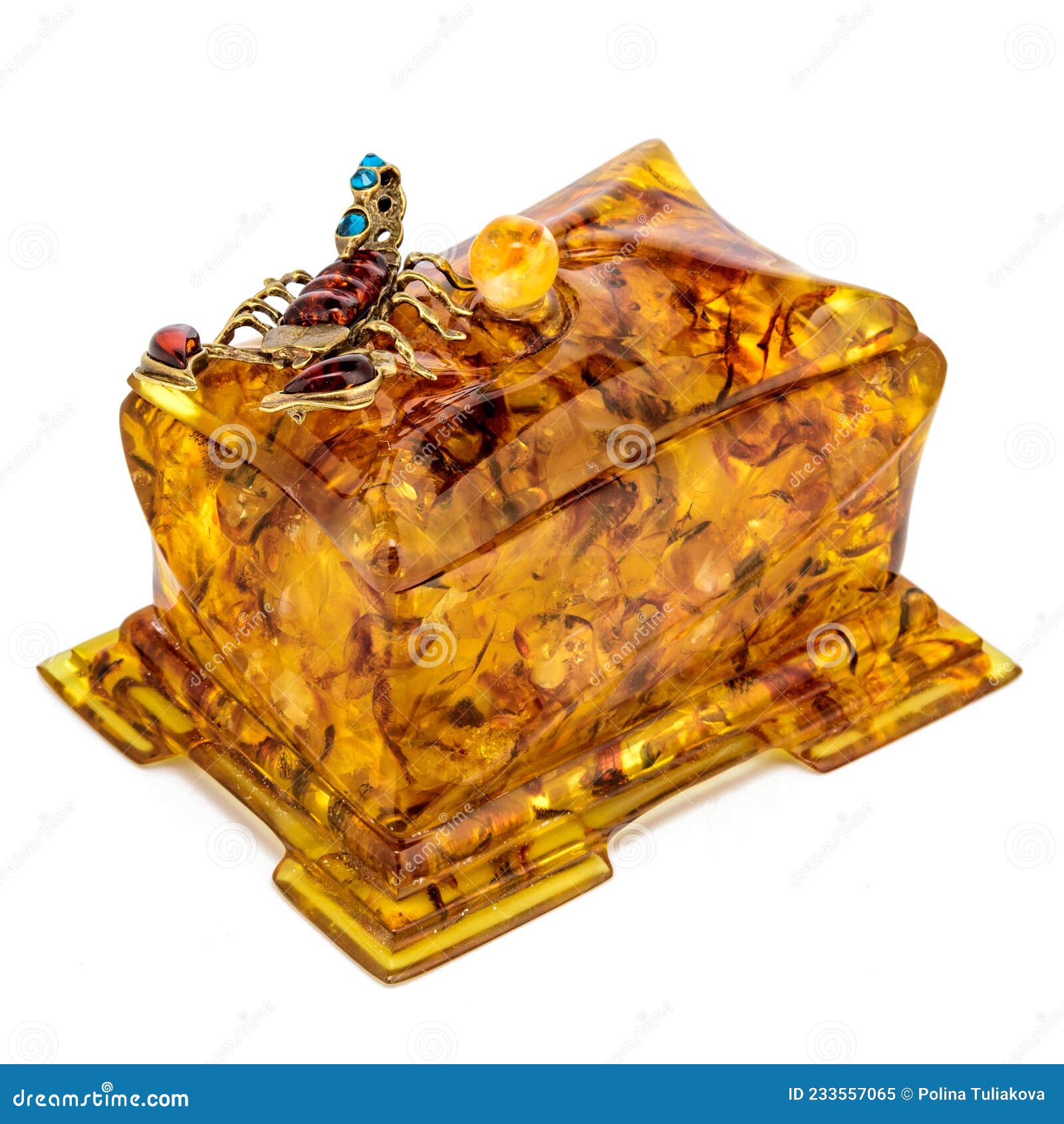 Amber Jewelry Box for Storing Small Items and Accessories Stock Image