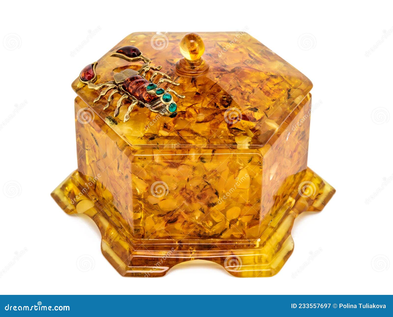 Amber Jewelry Box for Storing Small Items and Accessories Stock Image