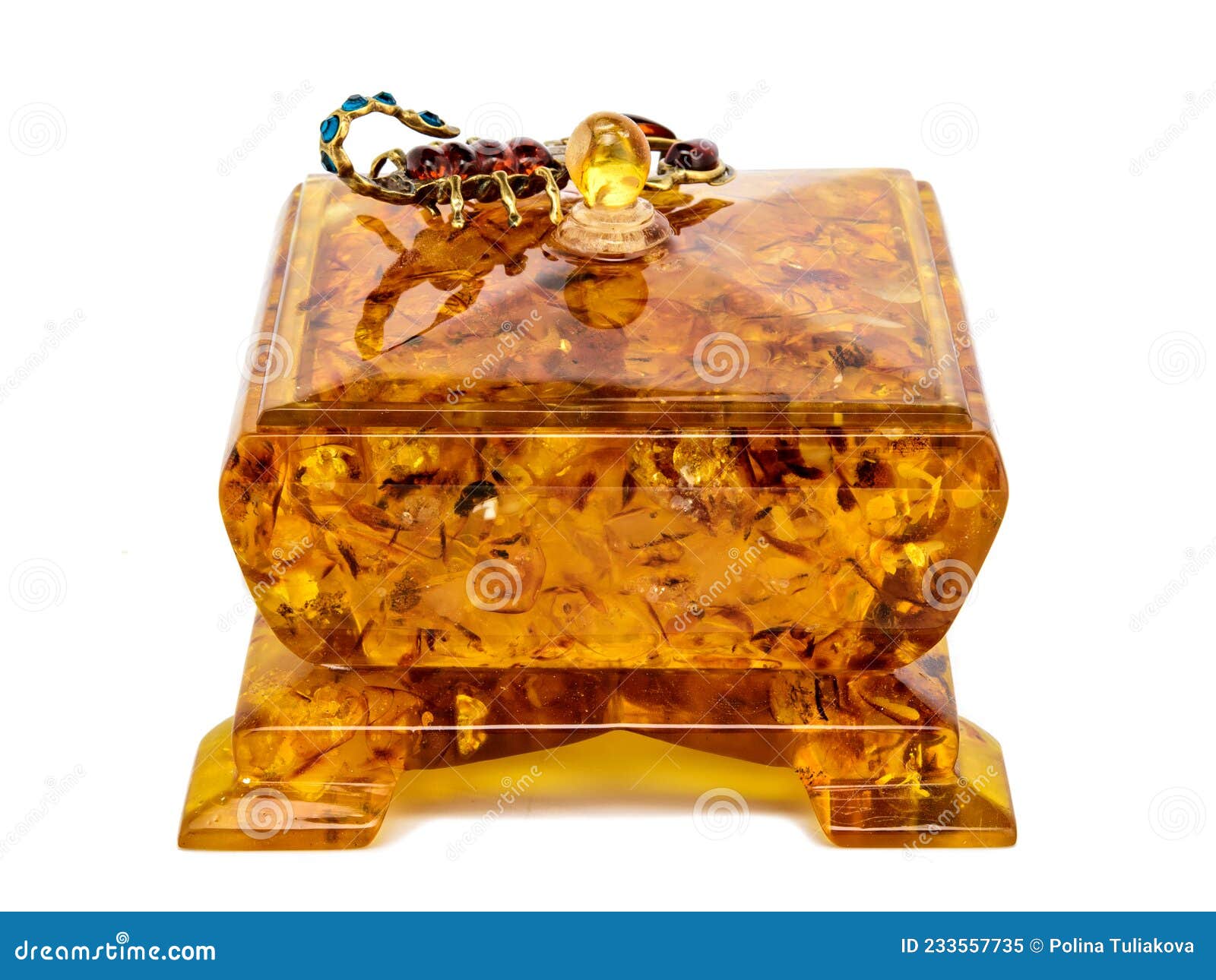 Amber Jewelry Box for Storing Small Items and Accessories Stock Image