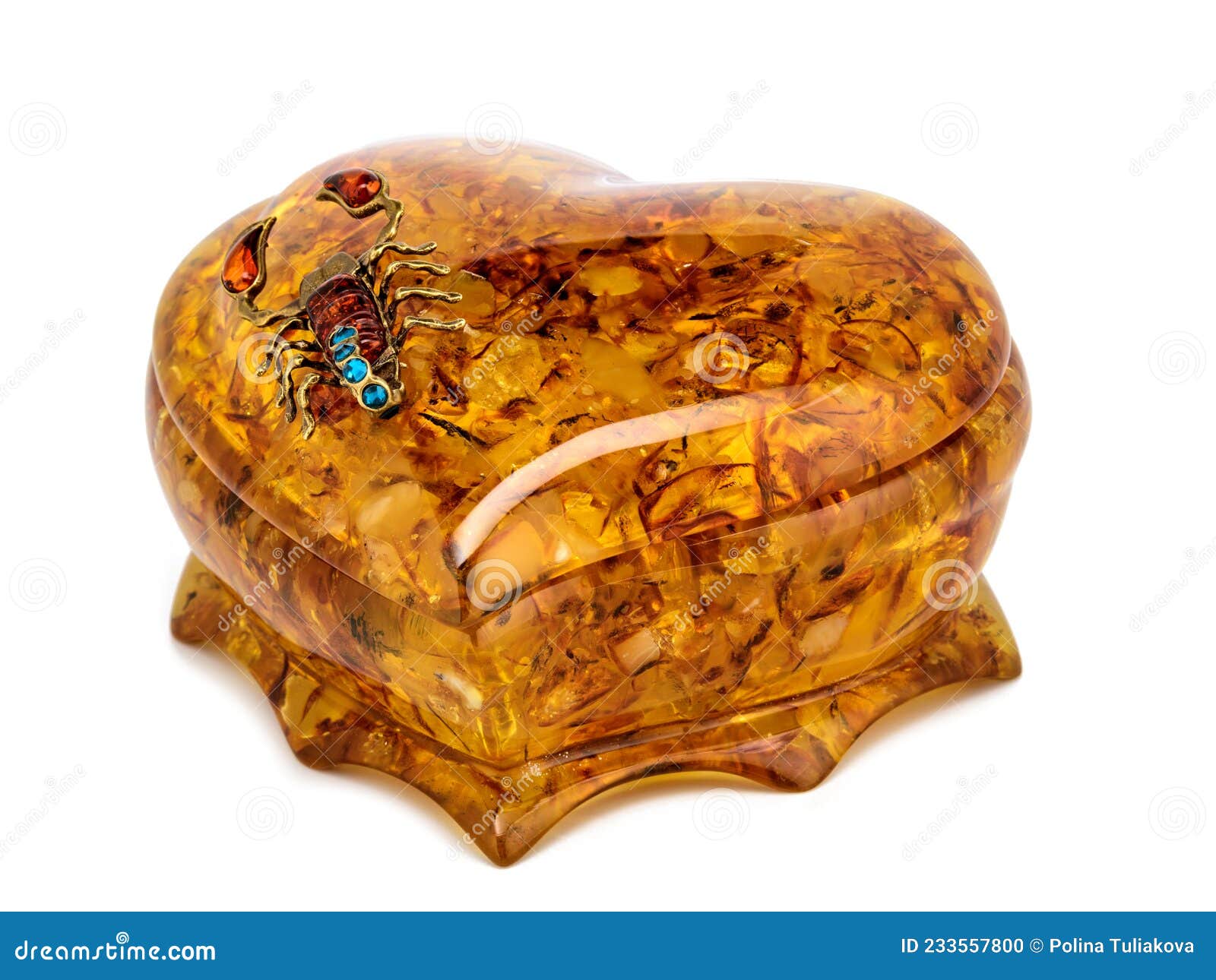 Amber Jewelry Box for Storing Small Items and Accessories Stock Photo