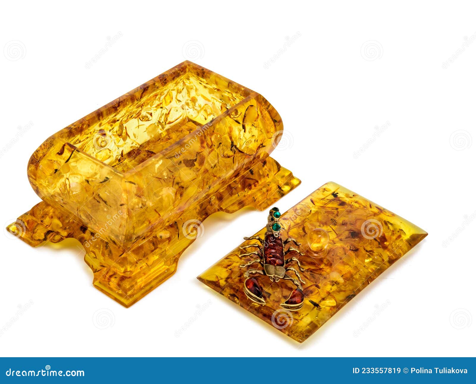 Amber Jewelry Box for Storing Small Items and Accessories Stock Image