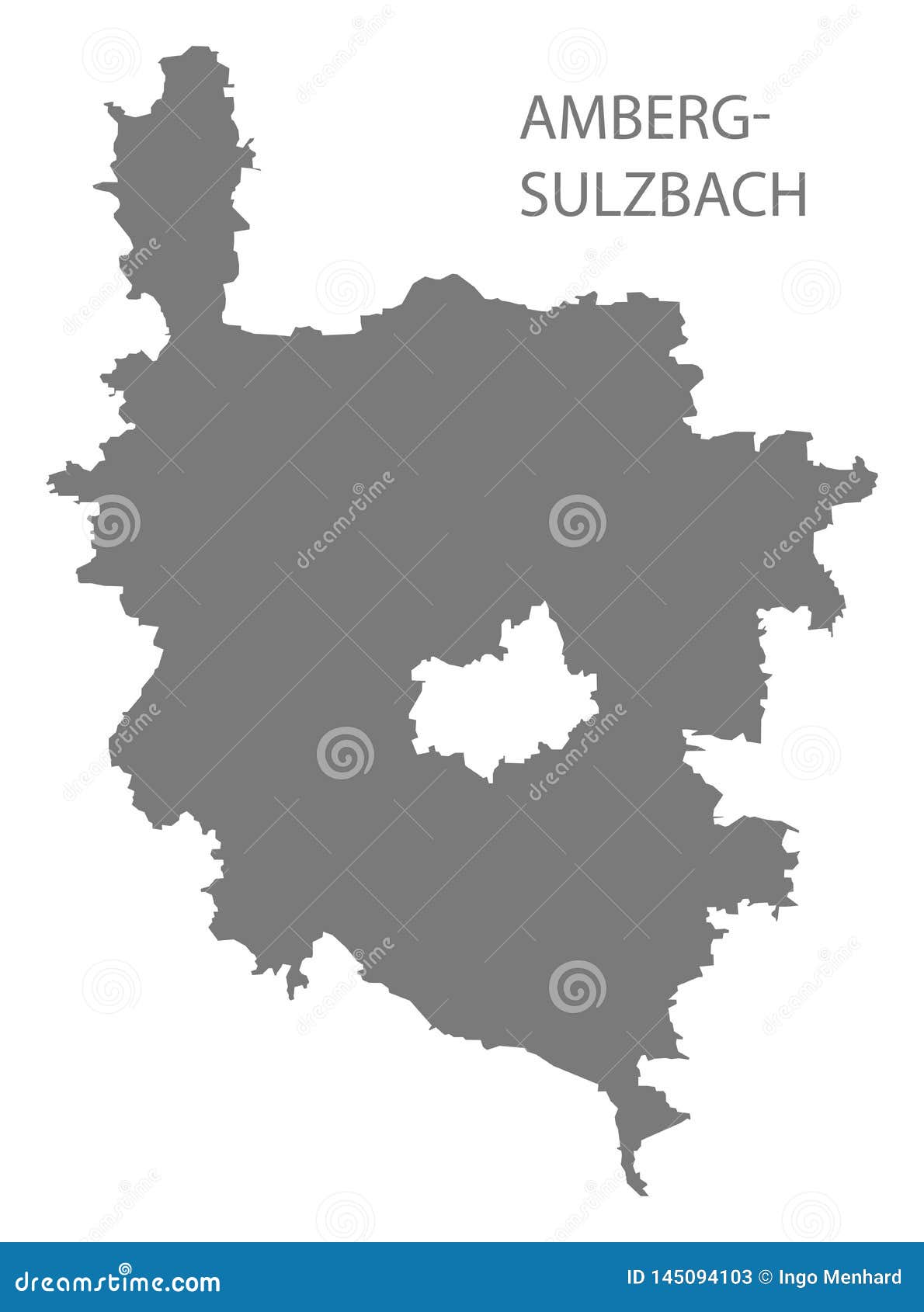 amberg-sulzbach grey county map of bavaria germany