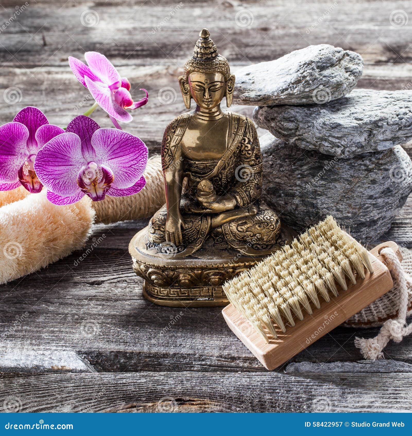 Ambiance for Peeling and Soothing Treatment with Buddha in Mind Stock ...