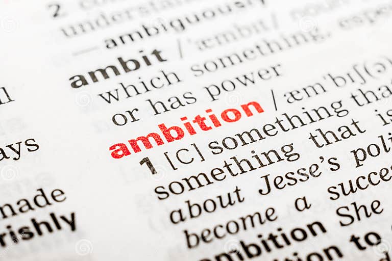 Ambition Word Definition stock photo. Image of marker 37877162