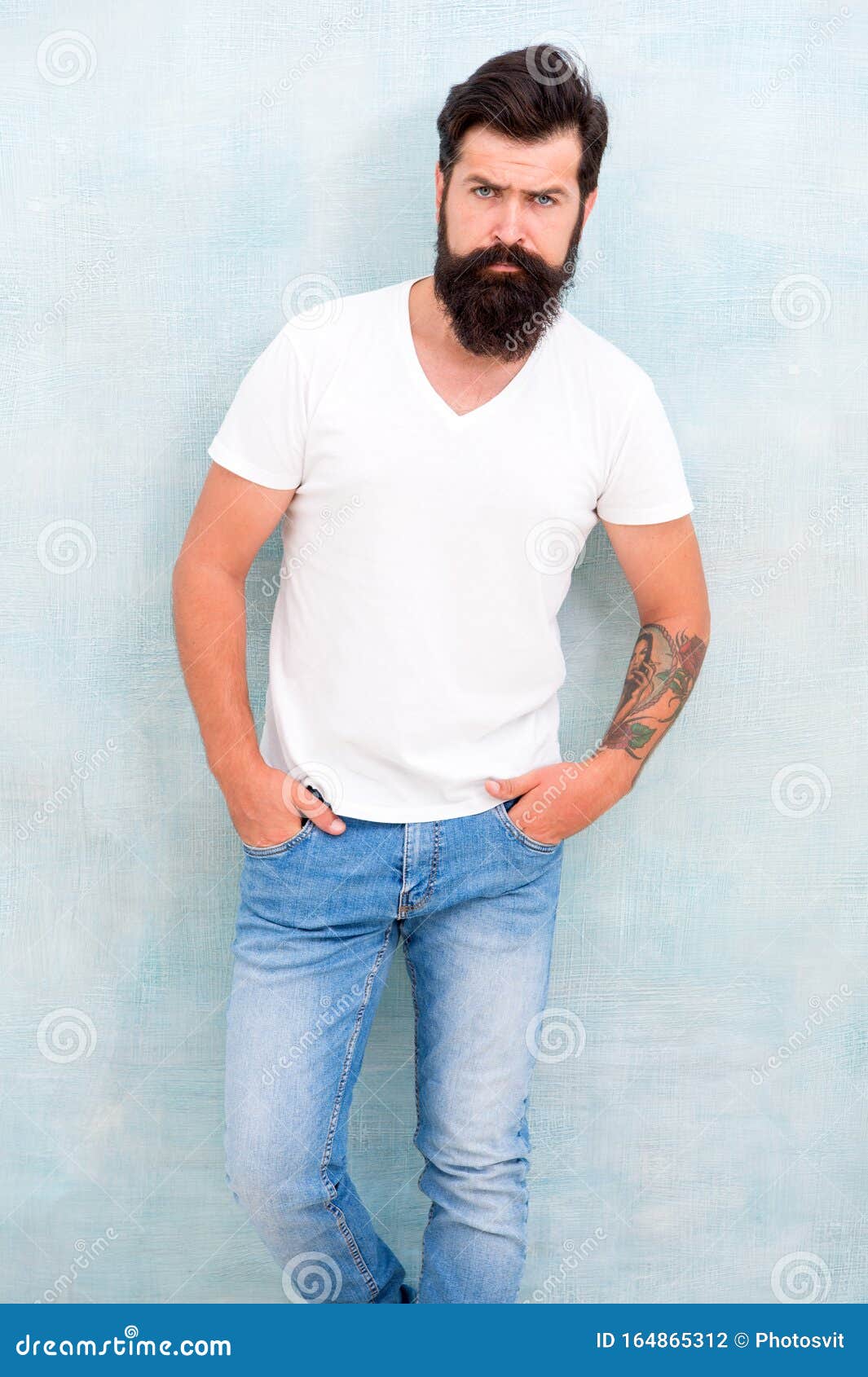 Ambitious Guy. Bearded Man Radiate Masculinity. Physical Attractiveness ...
