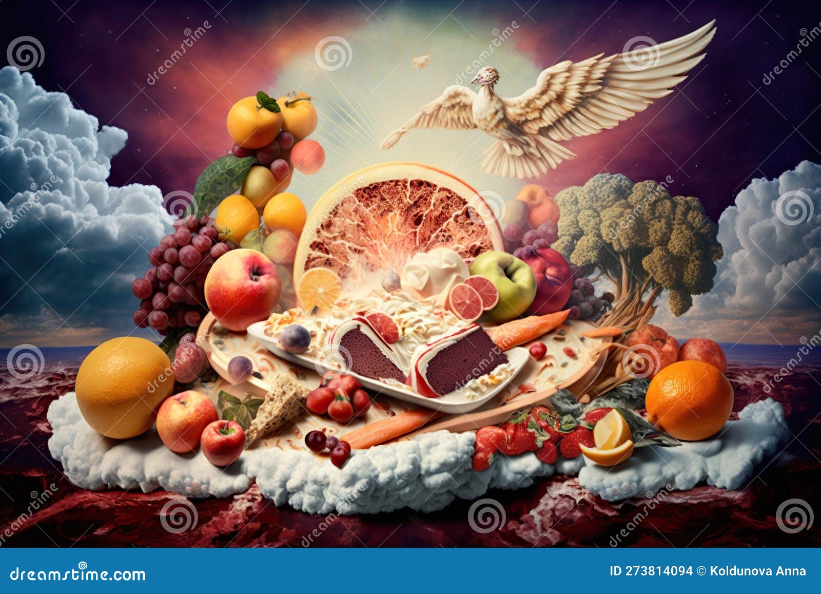 Ambrosia As Food Of God, Created With Generative AI Technology Stock