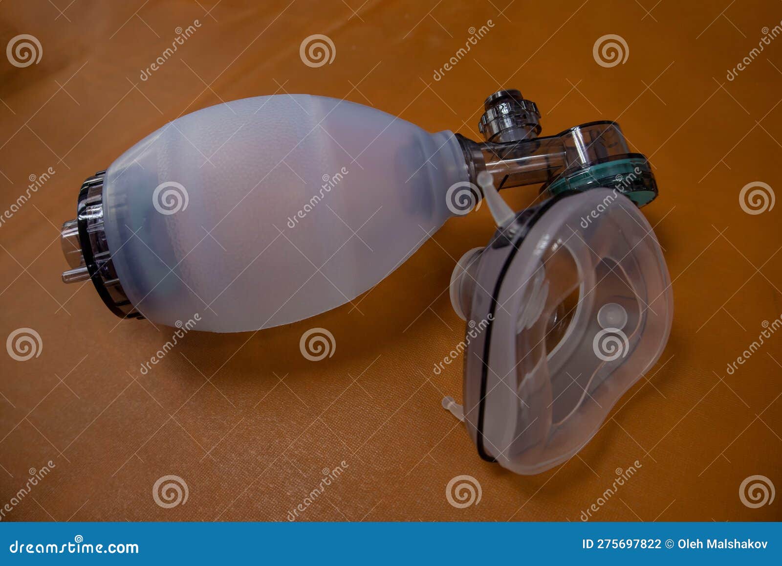 Ambu Bag with Face Mask for First Aid Ventilation Stock Photo Image