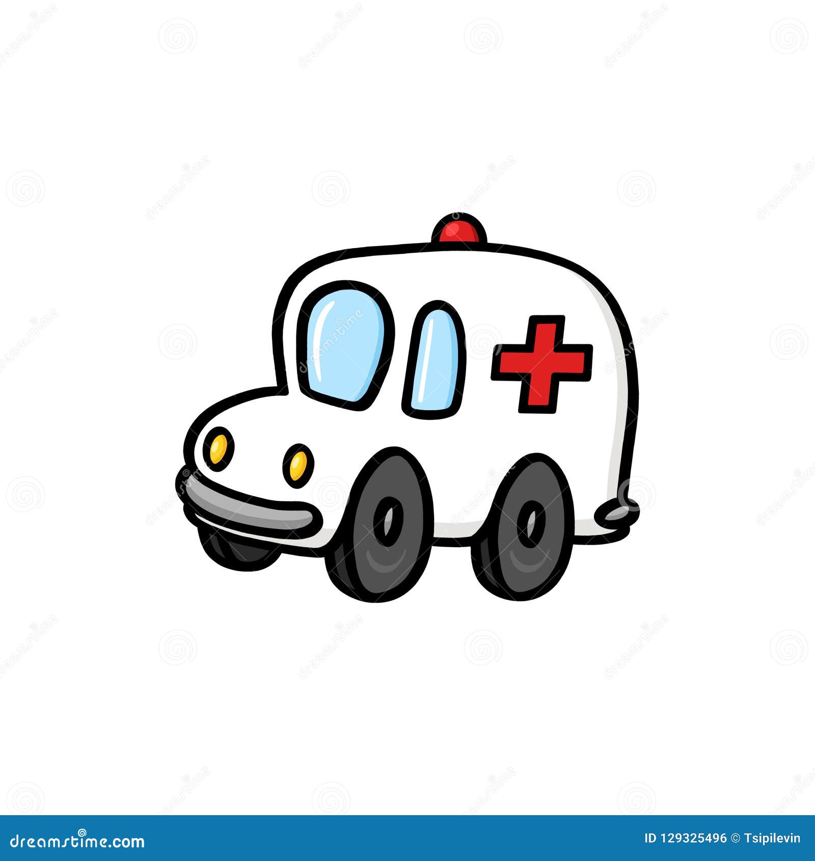 Ambulance cartoon stock illustration. Illustration of isolated - 129325496 Ambulance cartoon stock illustration. Illustration of isolated - 129325496
