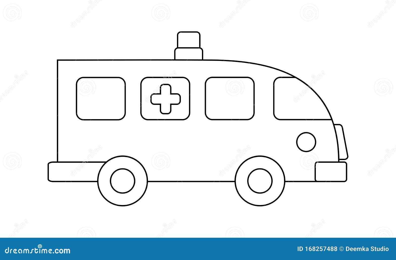 Ambulance Coloring Book Transportation To Educate Kids Learn Colors Pages Stock Vector Illustration Of Cruise Isolated 168257488