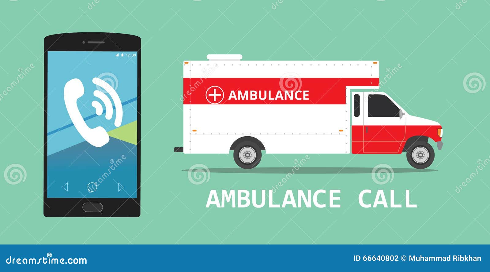 Ambulance Emergency Call Vehicle Stock Vector Illustration of medical