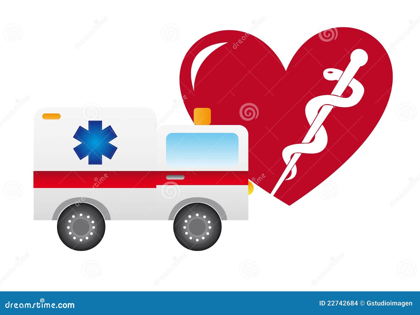 Ambulance and heart stock vector. Illustration of care 22742684