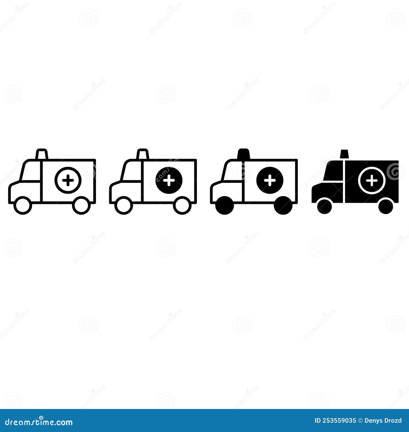 Ambulance Icon Vector Set. First Aid Illustration Sign Collection ...