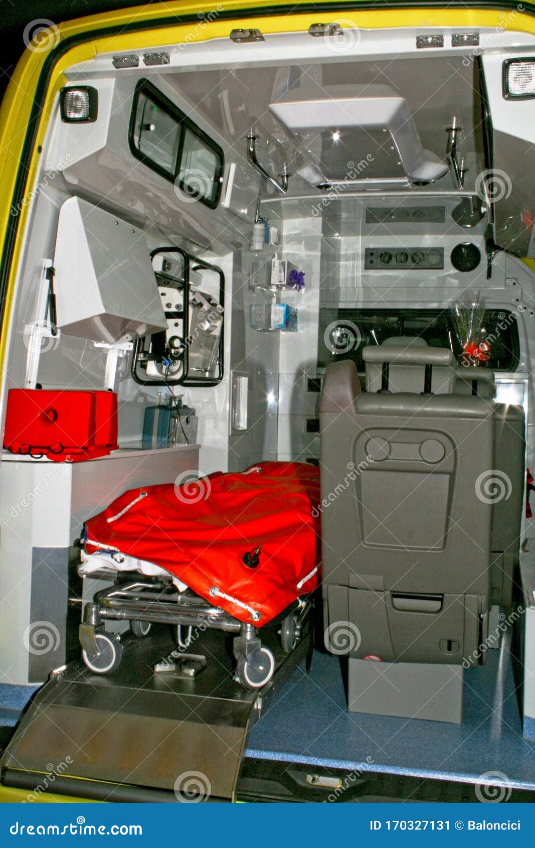 Ambulance interior stock image. Image of hurry, pressing 170327131