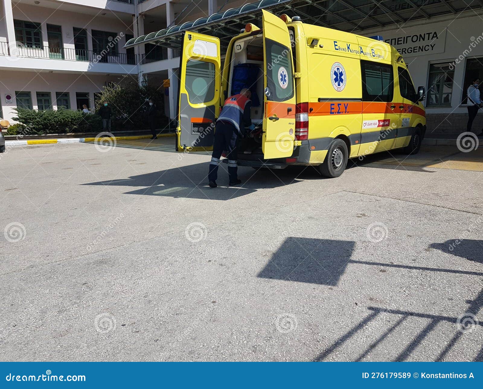Ambulance Open Doors in Greek Hospital Editorial Stock Image Image of