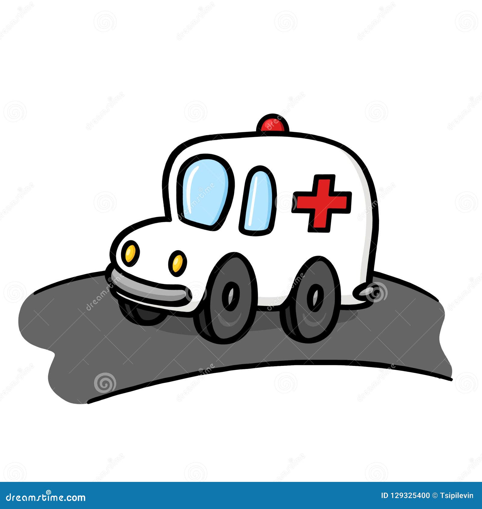 Ambulance on the Road Cartoon Stock Illustration - Illustration of care,  vehicle: 129325400