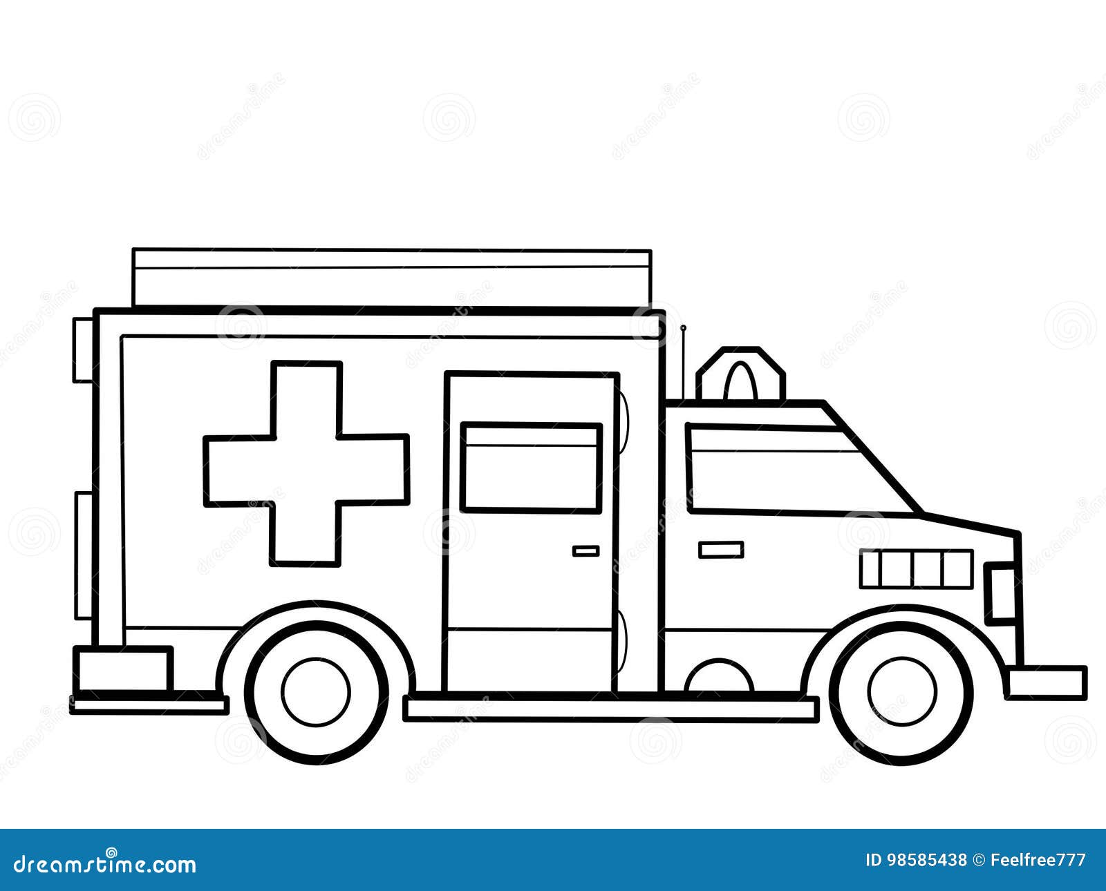 Ambulance Truck Kids Educational Coloring Pages Stock