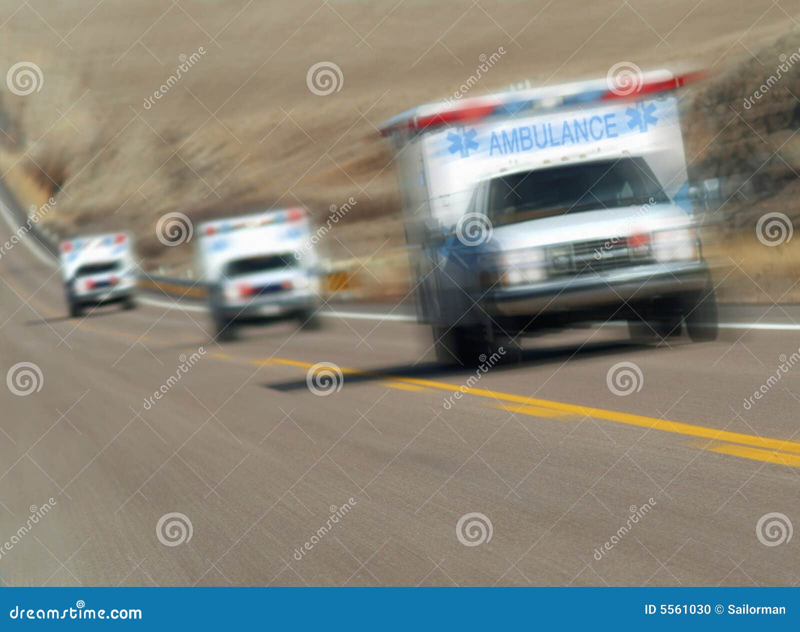 ambulances rushing