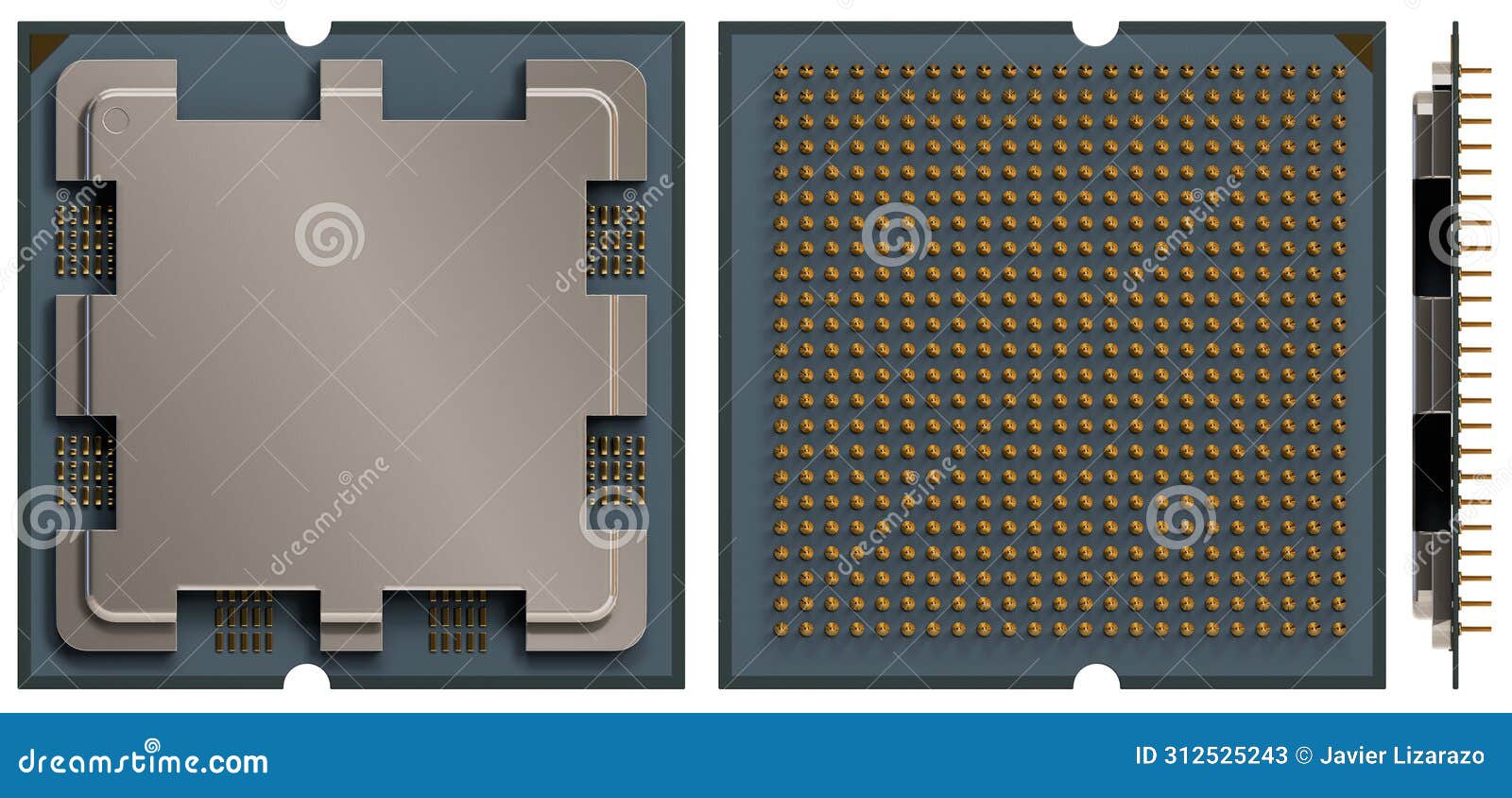amd ryzen 9 am5 processor amd ryzen 9 detailed front, rear and side view