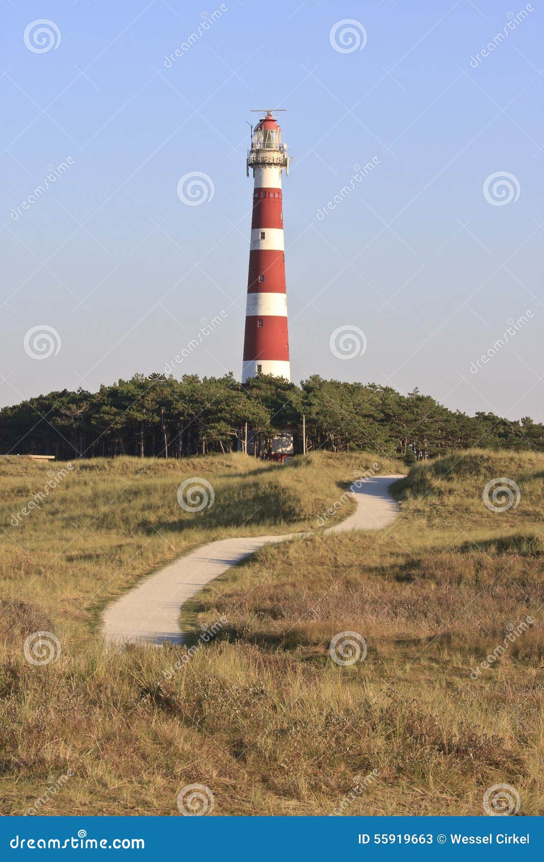 ameland lighthouse bornrif near hollum, holland