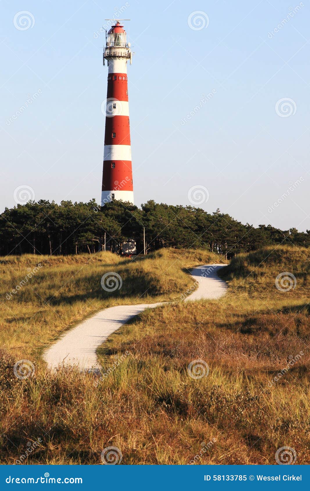 ameland lighthouse bornrif near hollum, netherlands