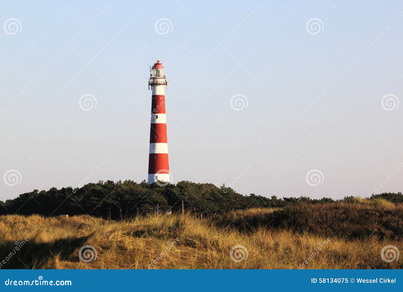 ameland lighthouse bornrif near hollum, the netherlands