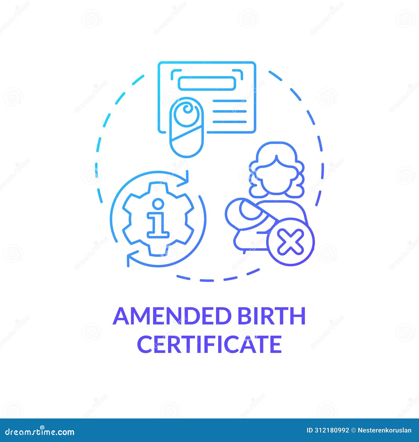 Amended Birth Certificate Blue Gradient Concept Icon Stock Vector Amended Birth Certificate Blue Gradient Concept Icon Stock Vector