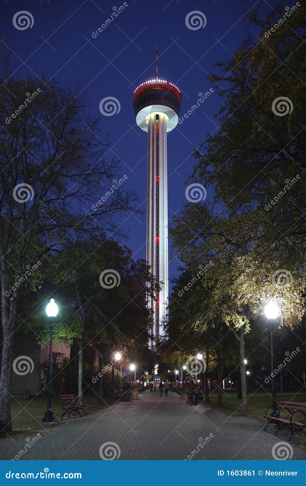America lights night tower. America antonio hemisfair night photo plaza san texas tower