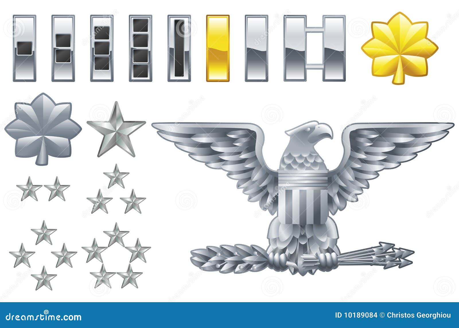 american army officer ranks insignia icons