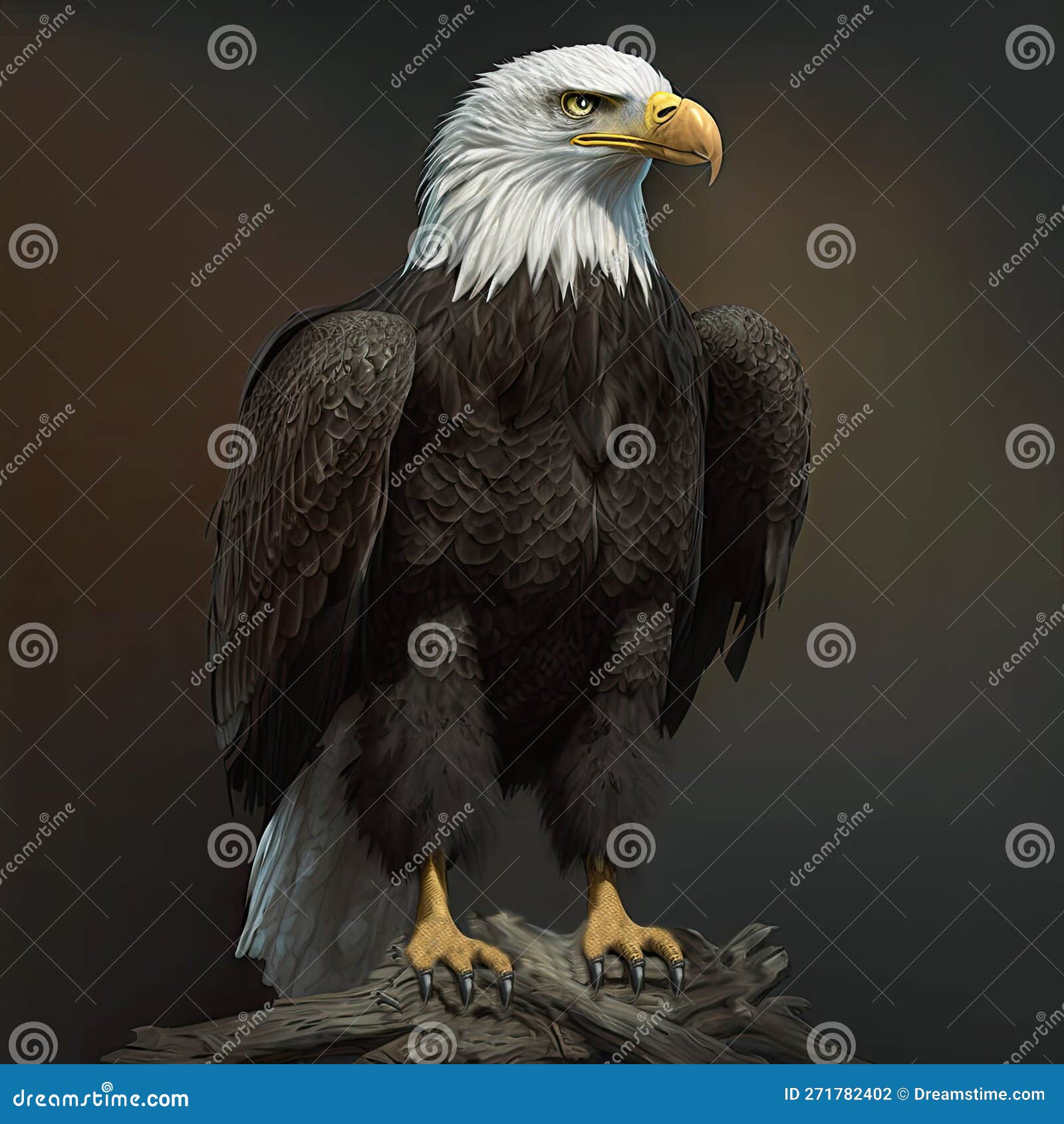 American Bald Eagle Full Body Detail Portret Side View. Stock ...