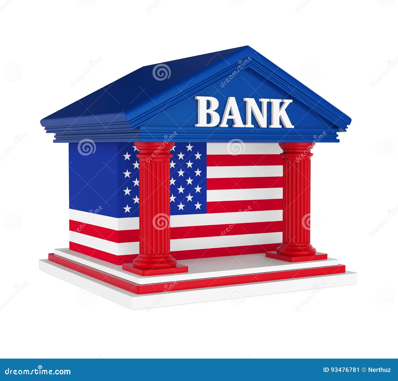 American Bank Building Isolated Stock Illustration Illustration of