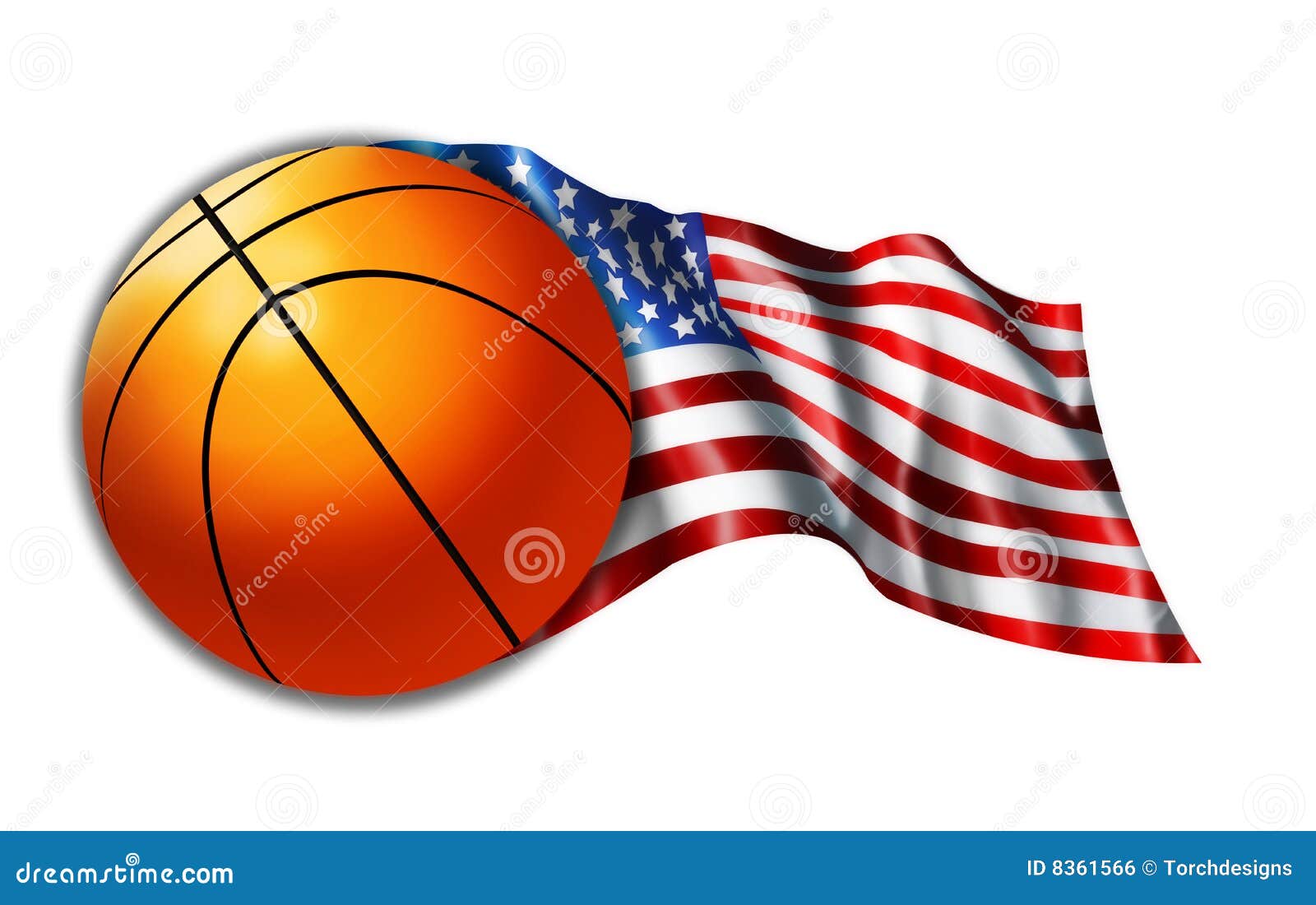 American Basketball Flag Illustration Stock Illustration - Illustration