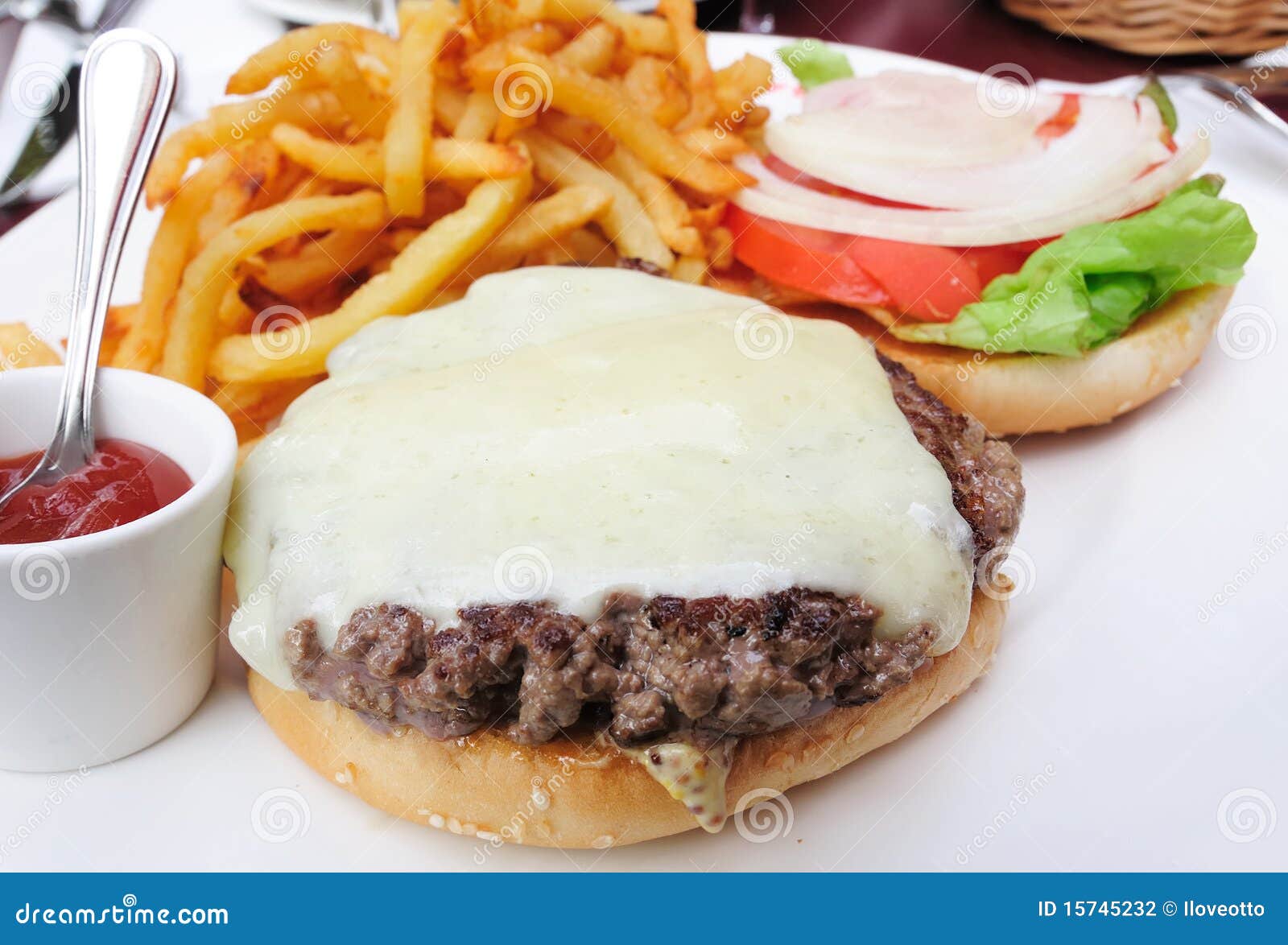 American cheese burger stock photo. Image of beef, sandwich 15745232