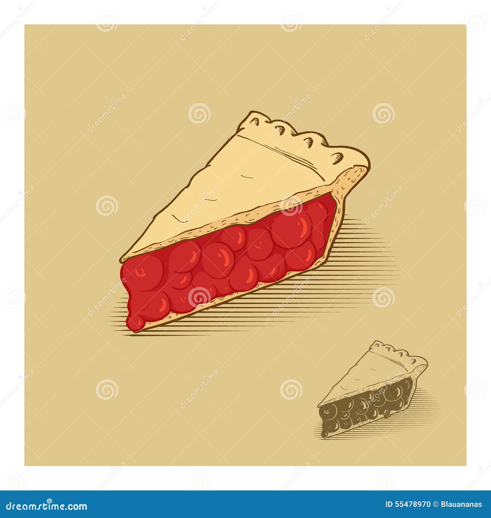 American cherry pie stock vector. Illustration of drawing 55478970