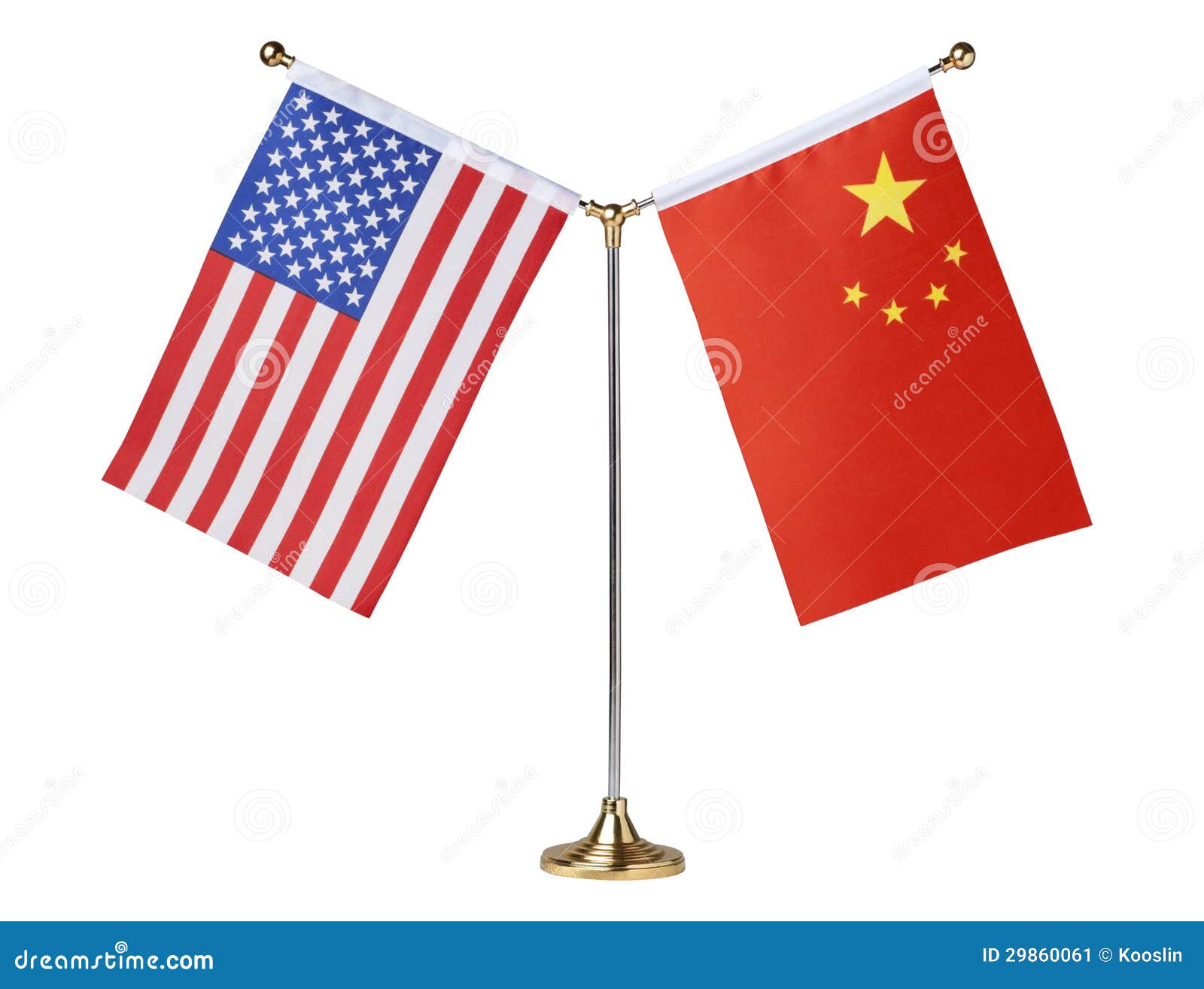 American and China Table Flag Stock Image Image of business, flag