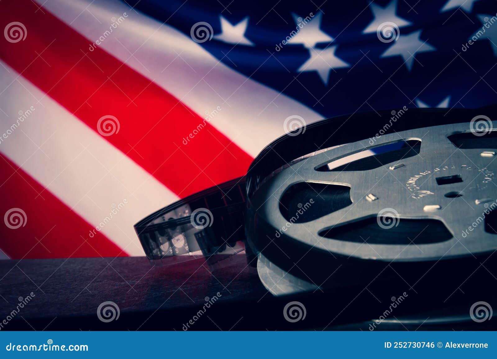 American Cinema. Cinematography in the USA. Old Film Reel. Stock Photo -  Image of states, motion: 252730746